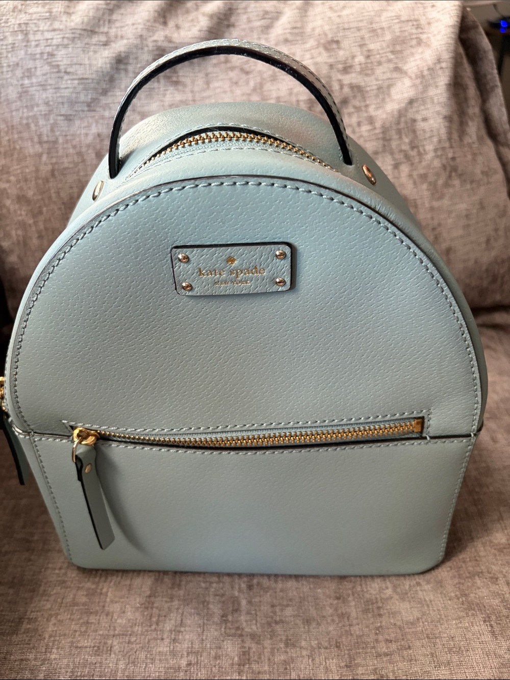 kate spade Small Dome Backpack in Pale Blue with Gold Hardware